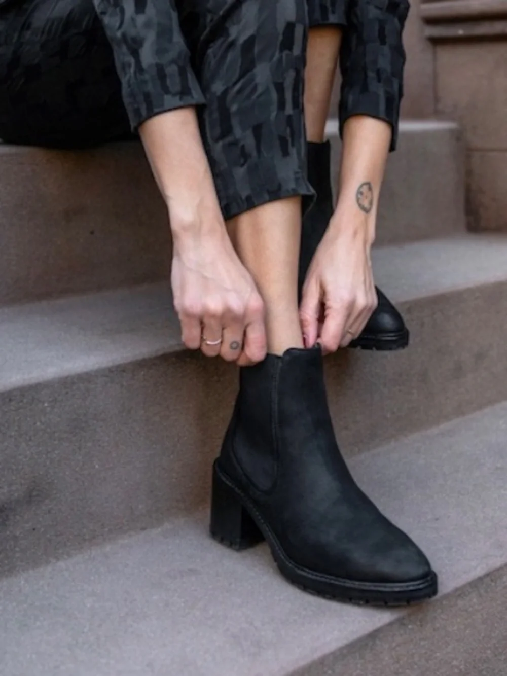 Thursday Boot Co Everyday Knockout Chelsea High Block Heel Water Resistant Boot